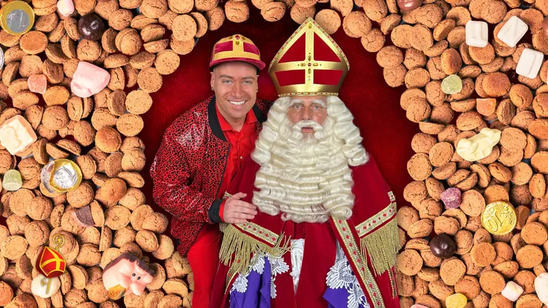 Nigel Andrews en Sinterklaas samen op de foto